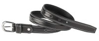 USG Lederg&uuml;rtel silberfarbene Schnalle schwarz Edelstick 80 cm