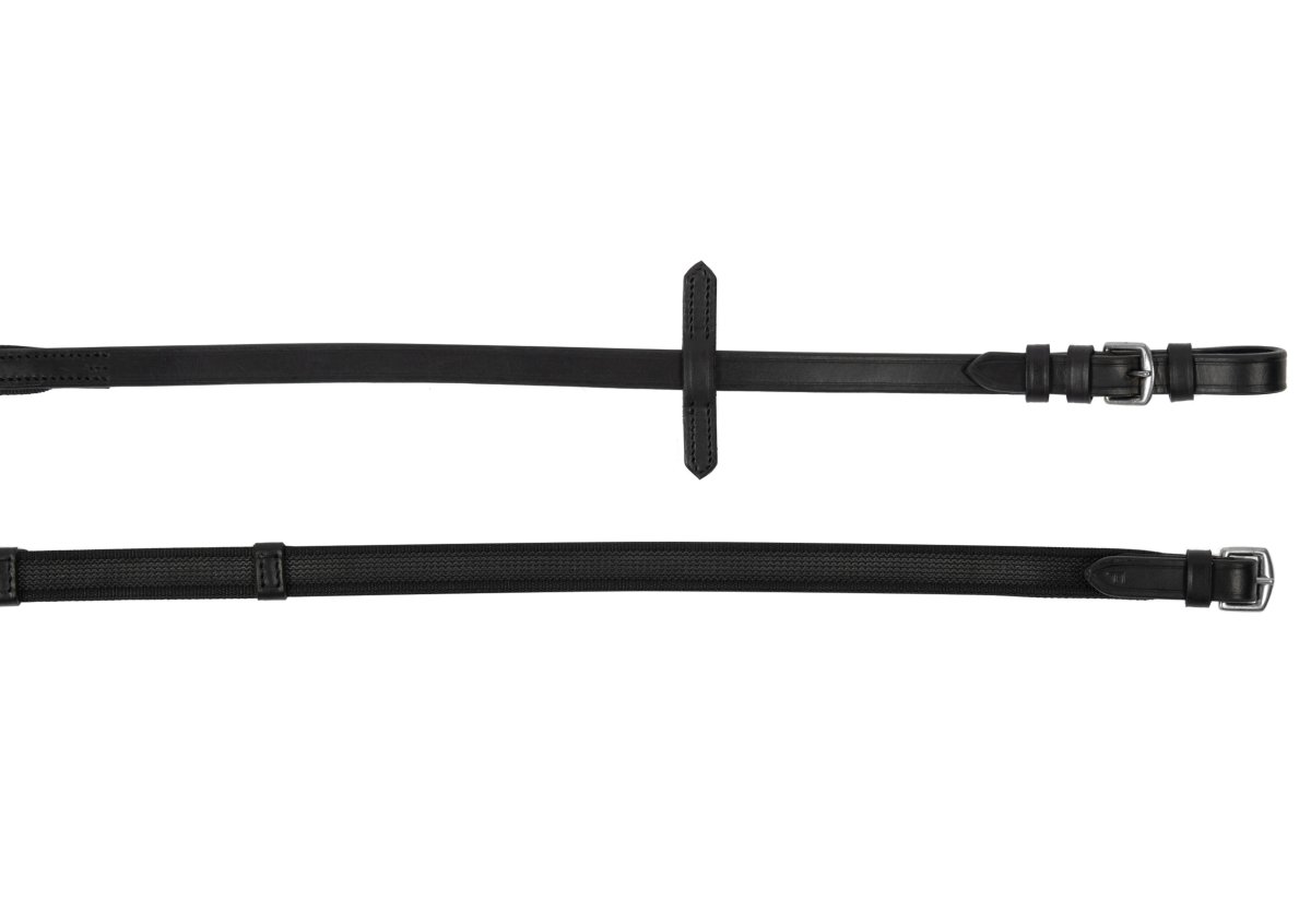 Hans Melzer Zügel feingummiert schwarz/silber XS 90cm Hans Melzer Zügel feingummiert schwarz/silber XS 90cm
