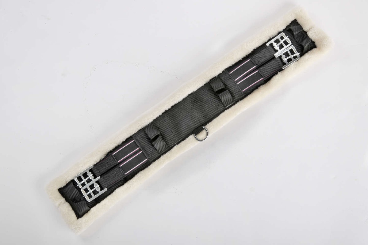 USG Nylon Kurzgurt mit Kunstfell Polster schwarz/beige 40 cm