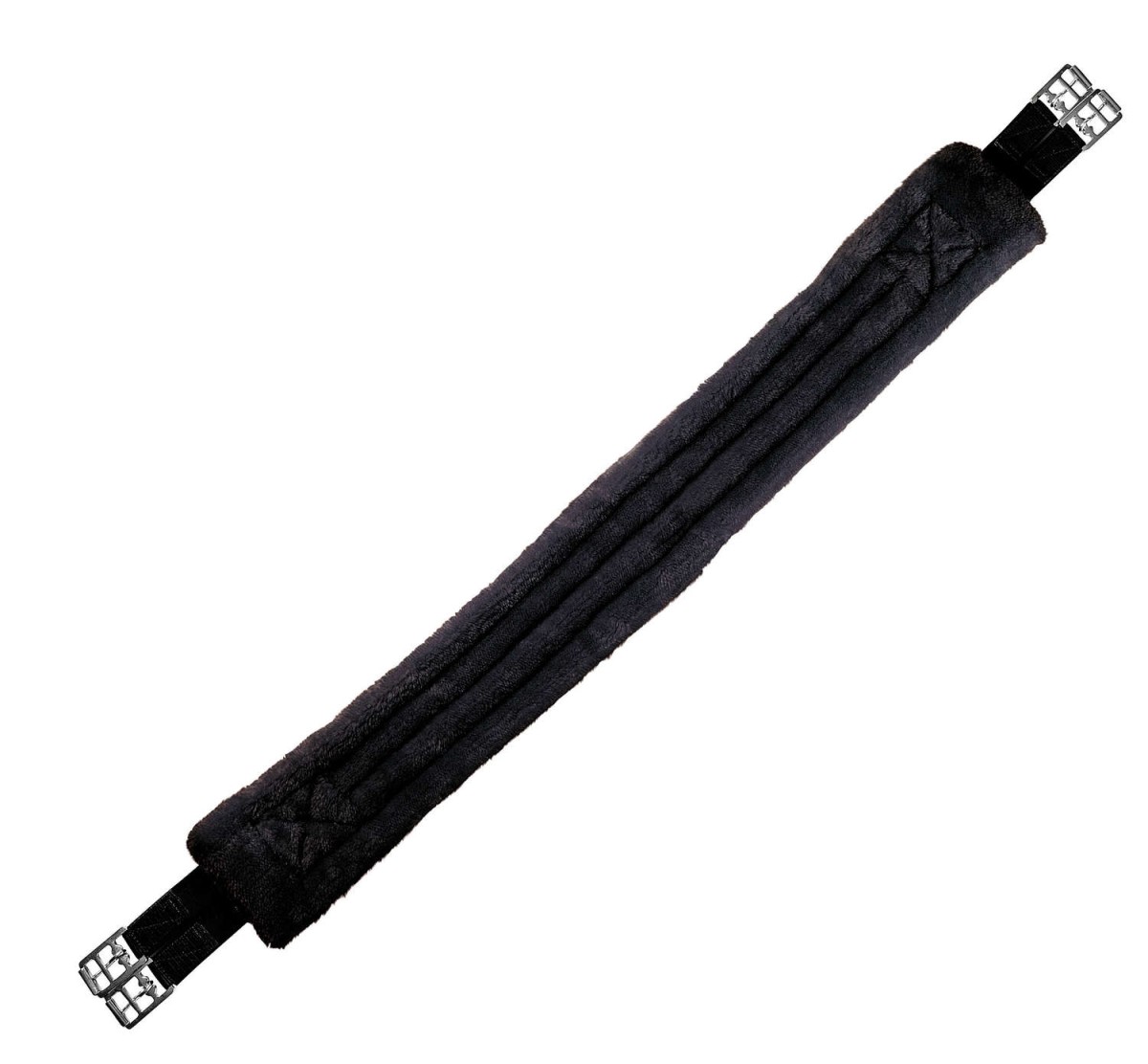 USG Nylon Langgurt mit Kunstfell Polster schwarz/schwarz 95 cm