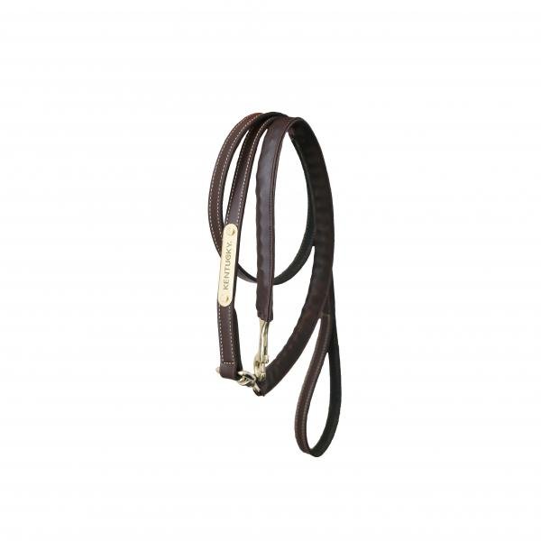 Kentucky Horsewear Leather Covered Chain Lead Brown 270cm