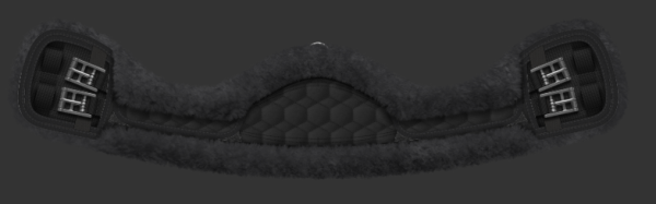 Mattes Kurzgurt Steppstoff Mond, elastisch, Lammfellbezug abnehmbar, schwarz schwarz graphit