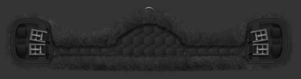 Mattes Kurzgurt Steppstoff, asymetritsch, Lammfellbezug abnehmbar schwarz schwarz/graphit
