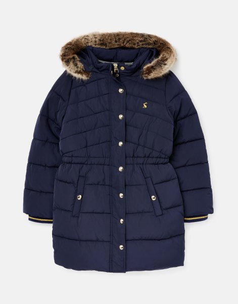 Joules HW 20 M&auml;dchen Jacke Hartwell Mid Length Puffa 1-12 Years French Navy
