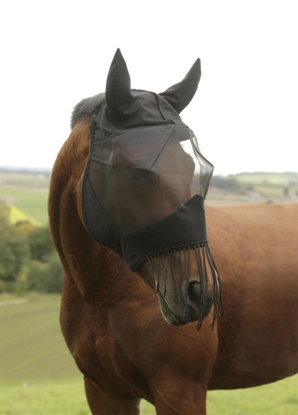 Kerbl Fliegenmaske mit Ohrenschutz Nüsternkordel