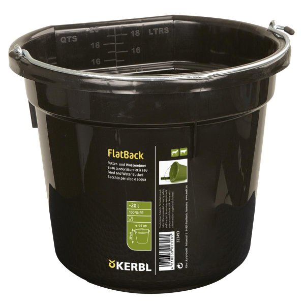 Kerbl food and water bucket FlatBack 20l black