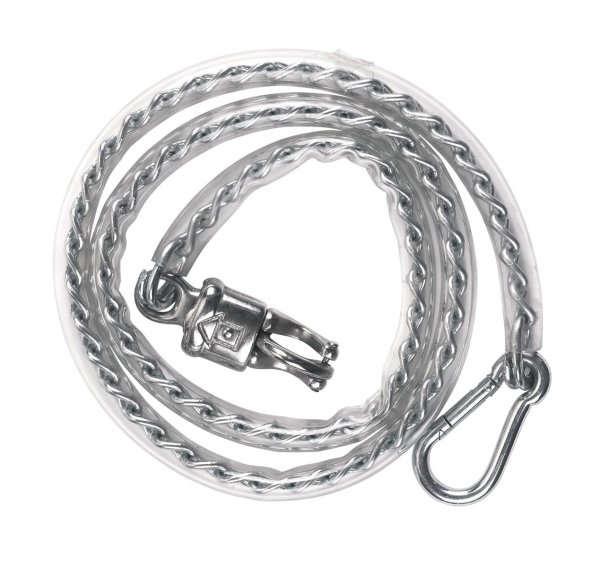 Kerbl tether chain with PVC cover panic hook and carabiner 140cm