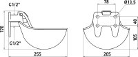 Kerbl drinking bowl with stainless steel tongue black