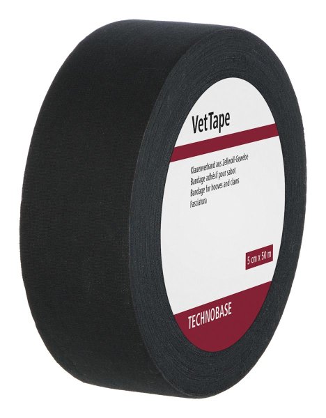 Kerbl VetTape hoof bandage with rubber adhesive 50m black
