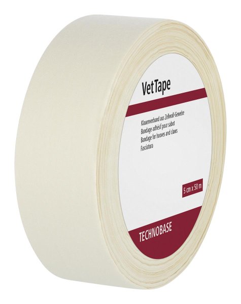 Kerbl VetTape hoof bandage with rubber adhesive 50m white