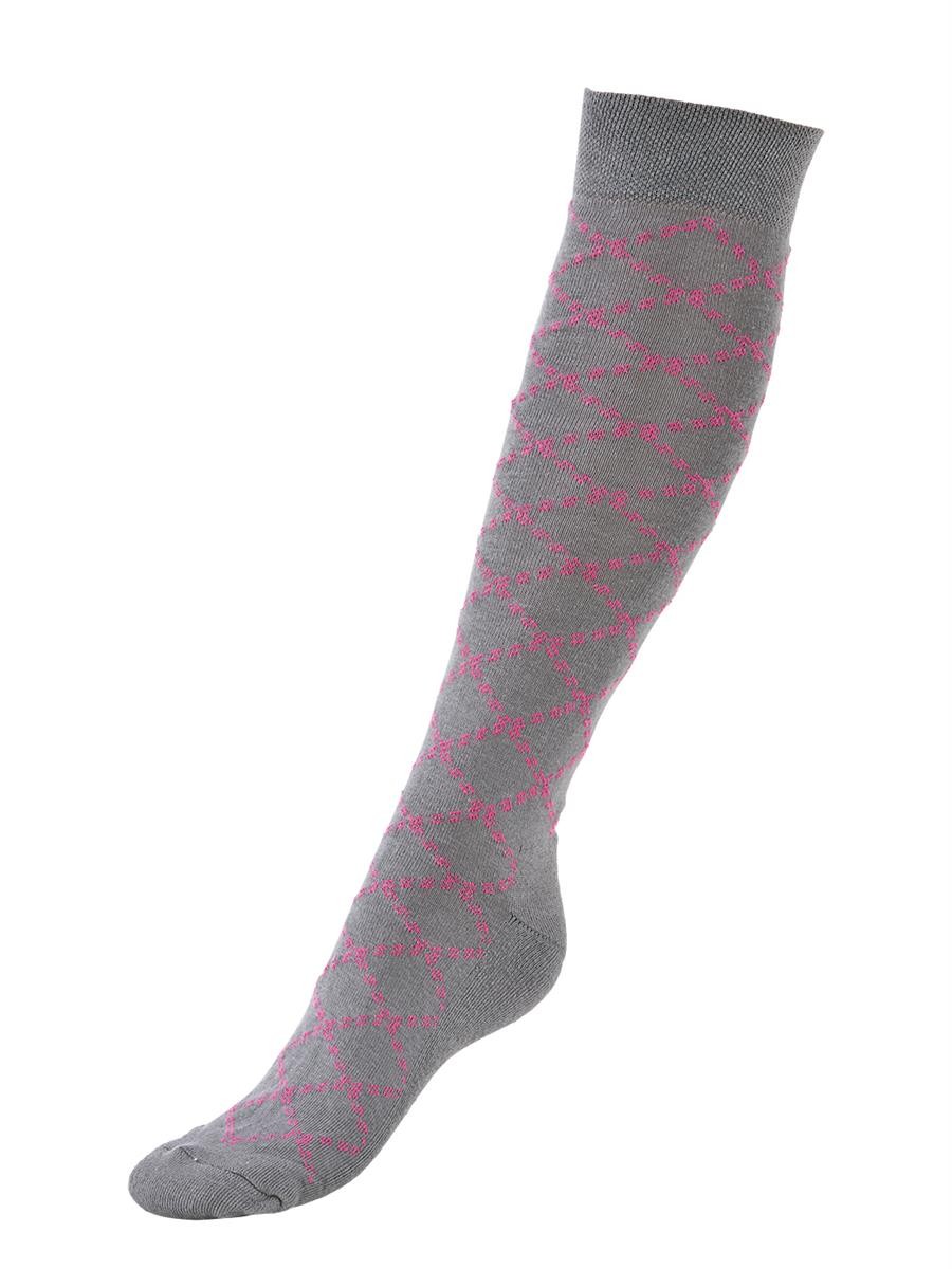 Busse Socken SIMPLY-KARO grey/fresh pink 31-34
