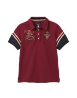 Joules Damen Polo Shirt Beaufort Luxe Embroidered red shoe
