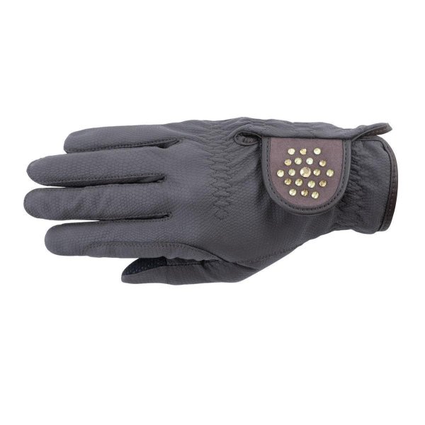 USG ASCONA Riding Glove with strass stones on the closure strap