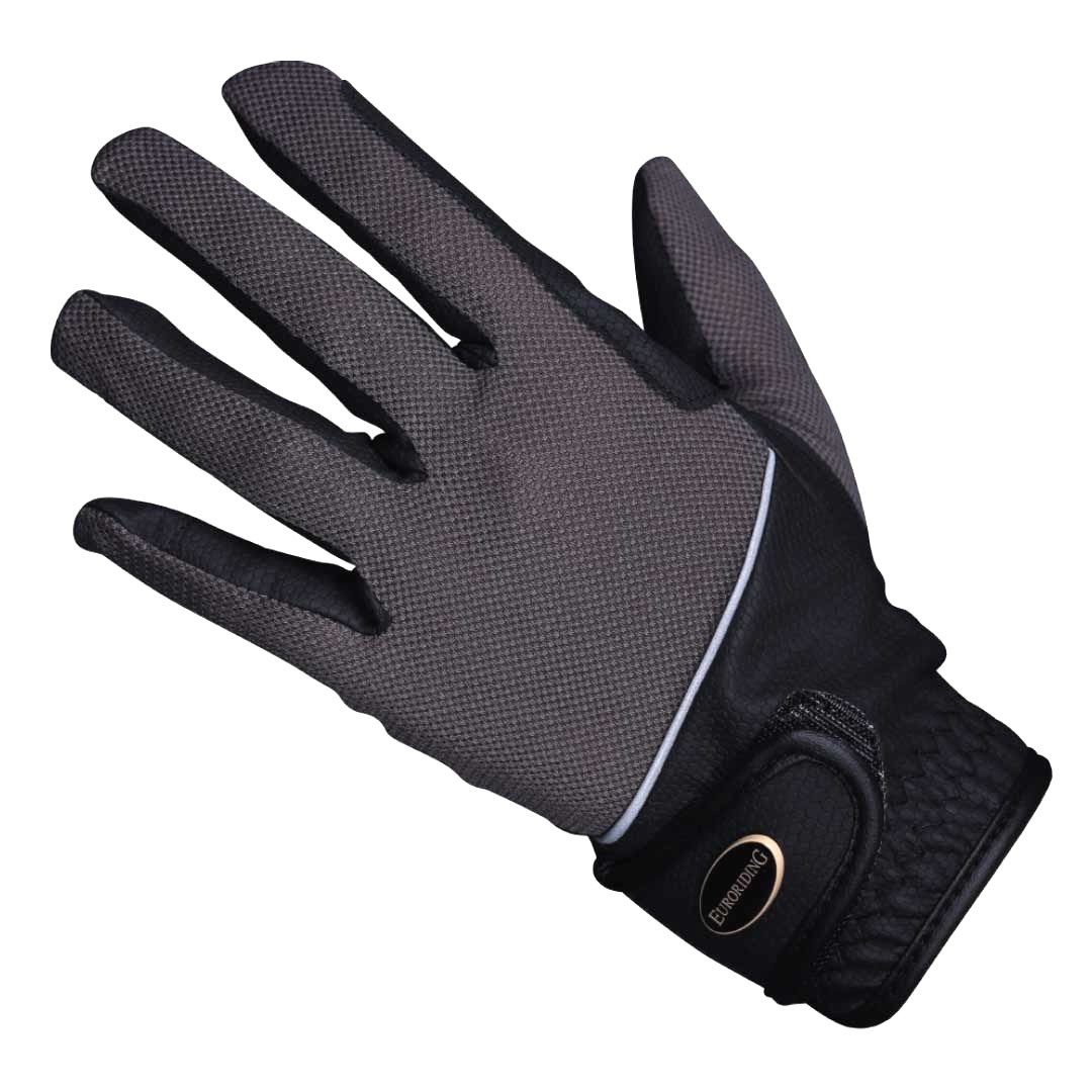 Euroriding Handschuhe Mellby schwarz/grau Kids 12-S