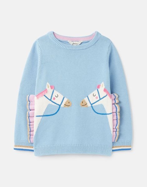 Joules M&auml;dchen Pullover Geegee Novelty Knitted Jumper 1-12 Years Bluehorse