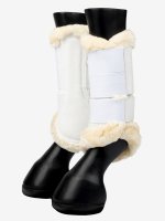 LeMieux Fleece Edge Mesh Brushing Boots White/Natural