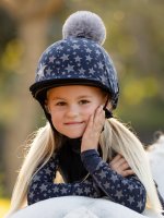 LeMieux Mini Reflective Print Hat Silk Indigo