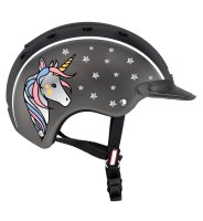 Casco Reithelm Nori Einhorn schwarz/ grau S 52-56 cm