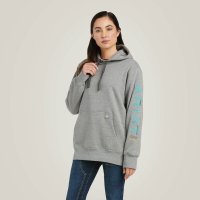 Ariat Mid Layers WMS REBAR GRAPHIC HOODIE HEATHER GREY